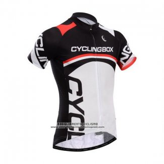 2014 Abbigliamento Ciclismo Fox Cyclingbox Bianco e Nero Manica Corta e Salopette