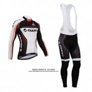 2014 Abbigliamento Ciclismo Giant Bianco e Nero Manica Lunga e Salopette