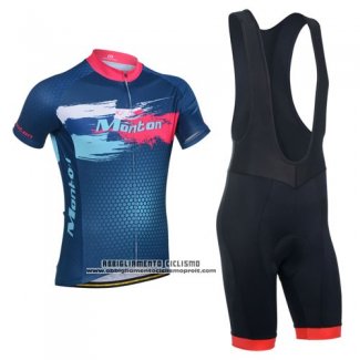 2014 Abbigliamento Ciclismo Monton Rosso e Blu Manica Corta e Salopette