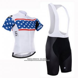 2015 Abbigliamento Ciclismo Assos Bianco e Blu Manica Corta e Salopette