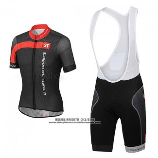 2015 Abbigliamento Ciclismo Castelli 3t Nero e Rosso Manica Corta e Salopette