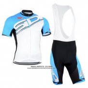 2015 Abbigliamento Ciclismo Castelli SIDI Celeste e Bianco Manica Corta e Salopette