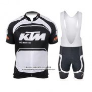 2015 Abbigliamento Ciclismo KTM Nero Bianco Manica Corta e Salopette