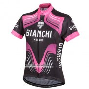 2016 Abbigliamento Ciclismo Bianchi Nero e Fuxia Manica Corta e Salopette