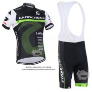 2016 Abbigliamento Ciclismo Canonodale Verde e Nero Manica Corta e Salopette