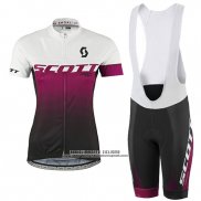 2016 Abbigliamento Ciclismo Donne Scott Rosso e Bianco Manica Corta e Salopette