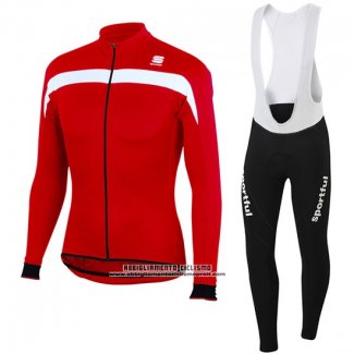 2016 Abbigliamento Ciclismo Sportful Rosso e Bianco Manica Lunga e Salopette