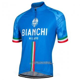 2017 Abbigliamento Ciclismo Bianchi Blu Manica Corta e Salopette