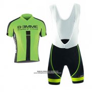 2017 Abbigliamento Ciclismo Biemme Identity Nero e Verde Manica Corta e Salopette