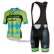 2017 Abbigliamento Ciclismo Cannondale Verde e Blu Manica Corta e Salopette