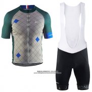 2017 Abbigliamento Ciclismo Craft Monuments Argentato e Verde Manica Corta e Salopette