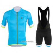 2017 Abbigliamento Ciclismo Giordana Silver Line Celeste Manica Corta e Salopette