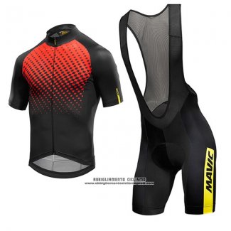 2017 Abbigliamento Ciclismo Mavic Rosso e Nero Manica Corta e Salopette