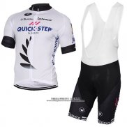 2017 Abbigliamento Ciclismo Quick Step Floors Bianco Manica Corta e Salopette