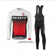 2017 Abbigliamento Ciclismo Scott Bianco e Rosso Manica Lunga e Salopette