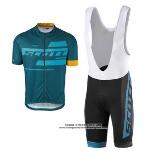 2017 Abbigliamento Ciclismo Scott Blu Manica Corta e Salopette