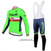 2017 Abbigliamento Ciclismo Tinkoff Verde Manica Lunga e Salopette