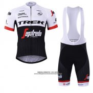 2017 Abbigliamento Ciclismo Trek Segafredo Nero e Bianco Manica Corta e Salopette