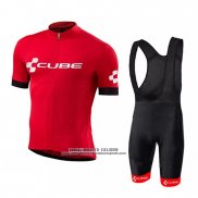 2018 Abbigliamento Ciclismo Cube Rosso Manica Corta e Salopette