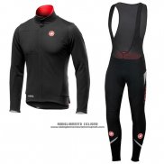 2019 Abbigliamento Ciclismo Castelli DE Nero Rosso Manica Lunga e Salopette