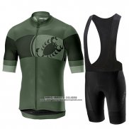 2019 Abbigliamento Ciclismo Castelli Ruota Nero Verde Manica Corta e Salopette