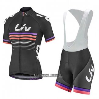 2019 Abbigliamento Ciclismo Donne Liv Nero Fuxia Manica Corta e Salopette