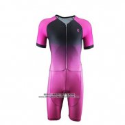 2019 Abbigliamento Ciclismo Emonder-Triathlon Rosa Nero Manica Corta e Salopette