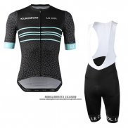 2019 Abbigliamento Ciclismo Eurosport Lecol Nero Mint Manica Corta e Salopette