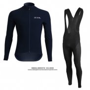 2019 Abbigliamento Ciclismo Lecol Blu Manica Lunga e Salopette