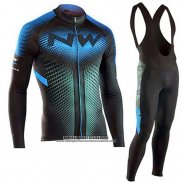 2019 Abbigliamento Ciclismo Northwave Nero Blu Manica Lunga e Salopette