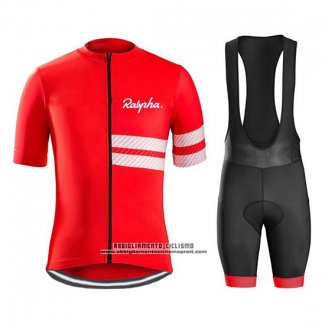 2019 Abbigliamento Ciclismo Rapha Rosso Bianco Manica Corta e Salopette