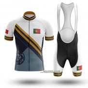 2020 Abbigliamento Ciclismo Campione Portugal Azzurro Giallo Manica Corta e Salopette