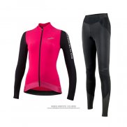 2021 Abbigliamento Ciclismo Donne Nalini Scuro Rosa Manica Lunga e Salopette QXF21-0030