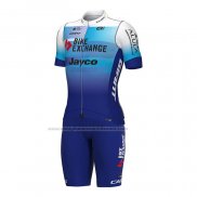 2022 Abbigliamento Ciclismo Bike Exchange Blu Bianco Manica Corta e Salopette