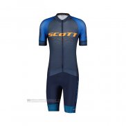 2022 Abbigliamento Ciclismo Scott Blu Giallo Manica Corta e Salopette