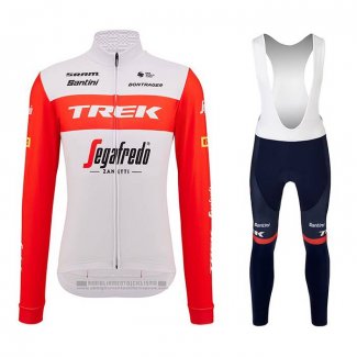 2023 Abbigliamento Ciclismo Trek Segafredo Arancione Bianco Manica Lunga e Salopette