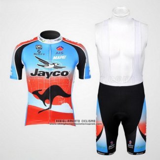 Abbigliamento Ciclismo Jayco Celeste e Rosso Manica Corta e Salopette