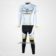 2009 Abbigliamento Ciclismo Trek Nero e Bianco Manica Lunga e Salopette