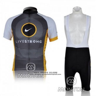 2010 Abbigliamento Ciclismo Livestrong Giallo e Grigio Manica Corta e Salopette