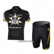 2010 Abbigliamento Ciclismo Radioshack Nero Manica Corta e Salopette