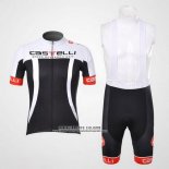 2011 Abbigliamento Ciclismo Castelli Nero e Bianco Manica Corta e Salopette