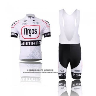 2013 Abbigliamento Ciclismo Argos Nero e Bianco Manica Corta e Salopette