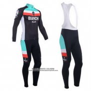 2013 Abbigliamento Ciclismo Bianchi Nero e Azzurro Manica Lunga e Salopette