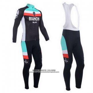 2013 Abbigliamento Ciclismo Bianchi Nero e Azzurro Manica Lunga e Salopette