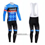 2013 Abbigliamento Ciclismo Garmin Sharp Blu Manica Lunga e Salopette