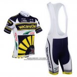 2013 Abbigliamento Ciclismo Vacansoleil Giallo e Nero Manica Corta e Salopette