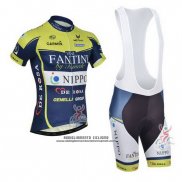 2013 Abbigliamento Ciclismo Vini Fantini Verde e Blu Manica Corta e Salopette