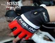 2013 Nalini Guanti Corti Ciclismo Nero e Rosso