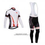 2014 Abbigliamento Ciclismo Castelli Bianco e Nero Manica Lunga e Salopette