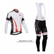 2014 Abbigliamento Ciclismo Castelli Bianco e Nero Manica Lunga e Salopette